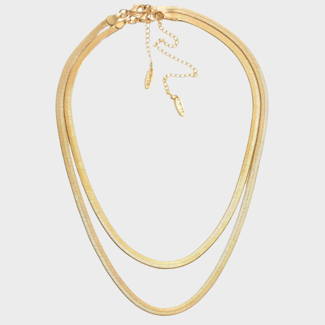 The Zoe Herringbone Necklace Set - kinitajewelry