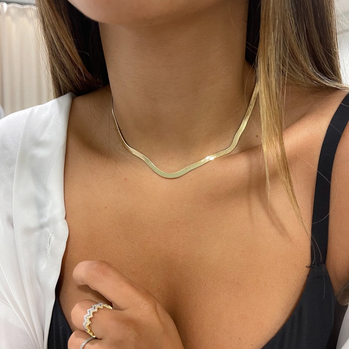 Double Layered Herringbone Necklace – Love Sun Girl