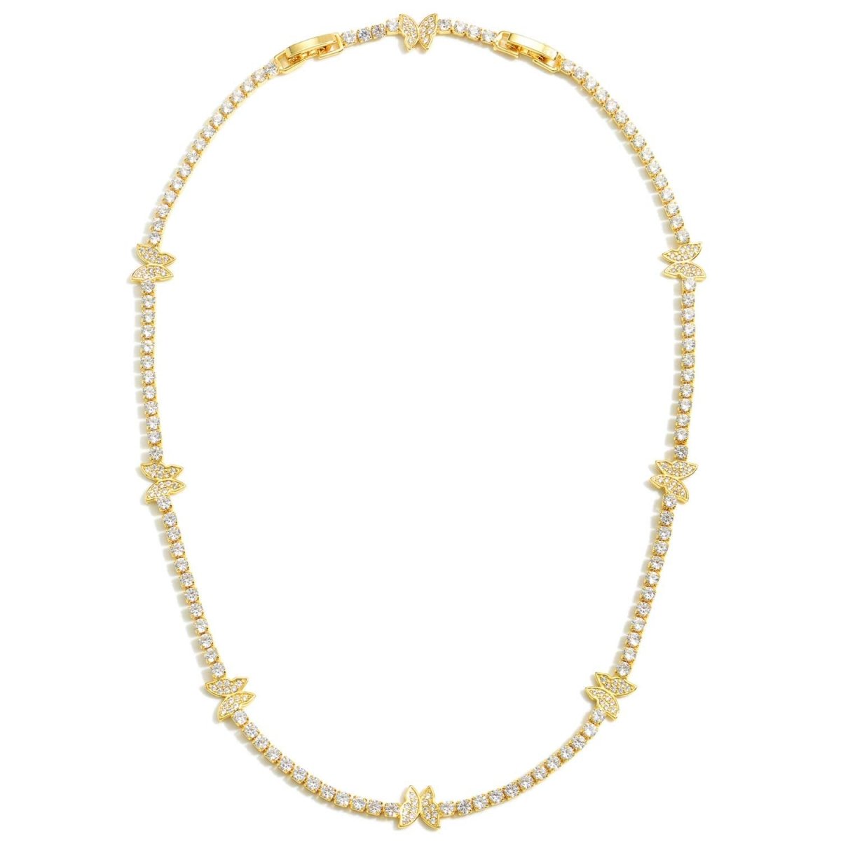 Kate Spade Gold-tone Pave & Mother-of-pearl Pansy Crystal Tennis Necklace  in Natural | Lyst