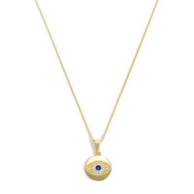 Coin Evil Eye Necklace - kinitajewelry